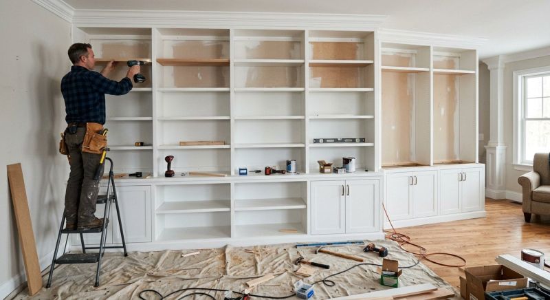 Built In Bookcase Installation in Fairfax, VA